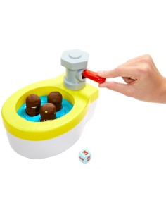 Games ​Acchiappa la Cacca Turbo, gioco per bambini con water giocattolo, 3 pezzi di cacca, 1 dado e istruzioni, Giocattolo per 2